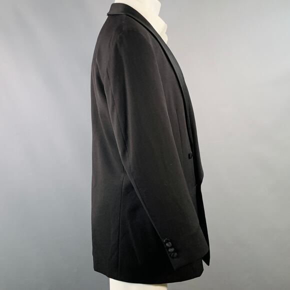 SAMUELSOHN Size 40 Black Wool Shawl Collar Double Breasted Tuxedo - Picture 3 of 11